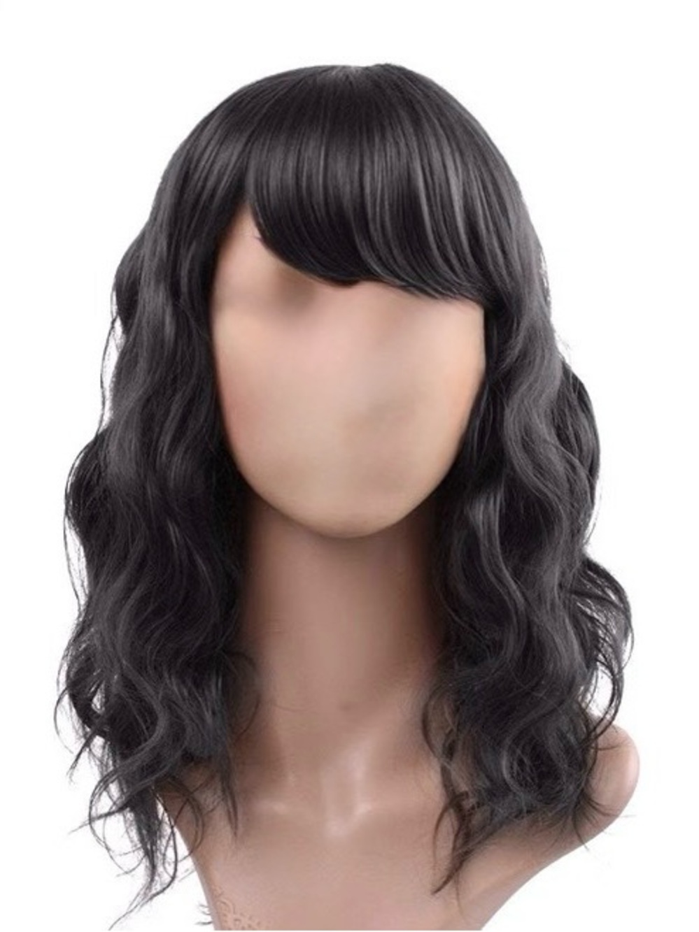 MelodySusie Mid Length Wavy Women’s Black Synthetic Wig 17” NWT